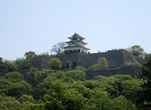 丸亀城の石垣と天守