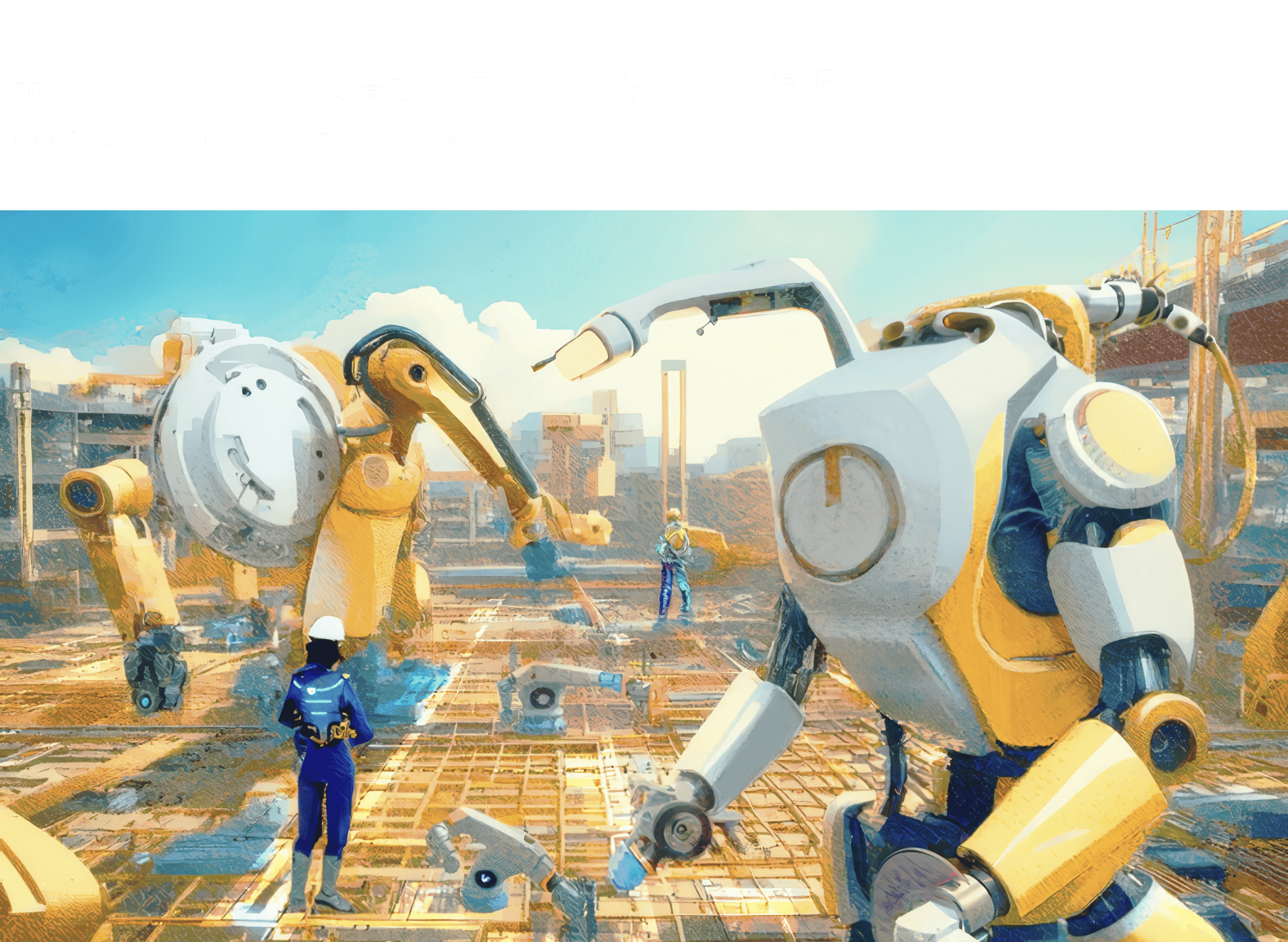 02 先進的かつ安全（死傷者ゼロ）な職場環境の実現 危険作業を全てロボットが担い、現場での死傷病災害ゼロが実現する。